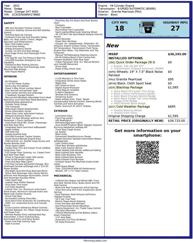 2022 Dodge Charger SXT AWD - 22937799 - 32