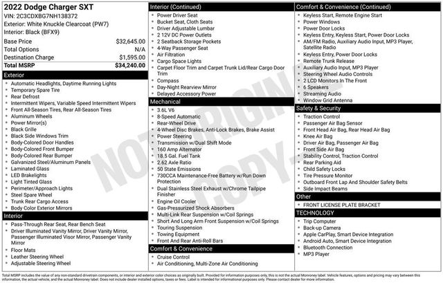 2022 Dodge Charger SXT RWD - 22994187 - 5