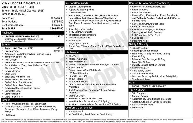 2022 Dodge Charger SXT RWD - 22994188 - 5