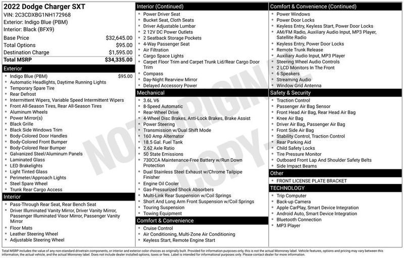 2022 Dodge Charger SXT RWD - 22994265 - 5