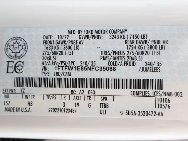 2022 Ford F-150 Lariat - 23045595 - 55