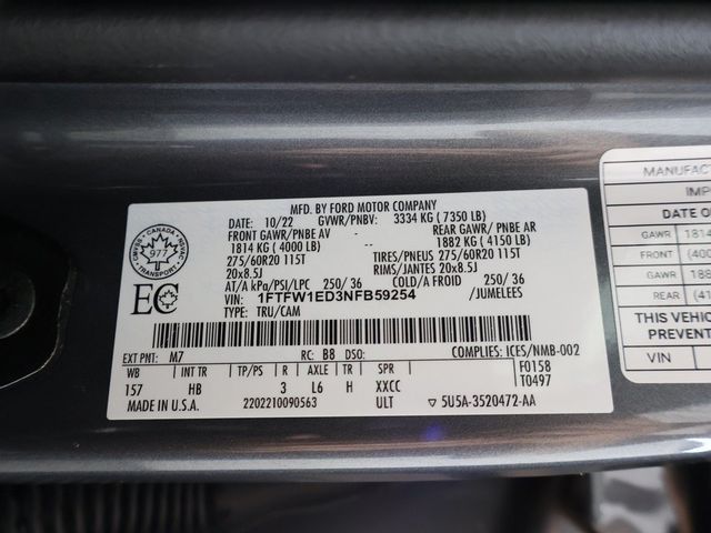 2022 Ford F-150 Lariat - 23088218 - 62