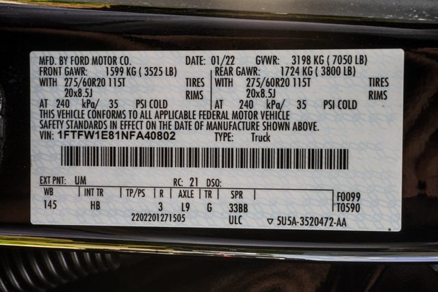 2022 Ford F-150 Lariat - 23072512 - 39