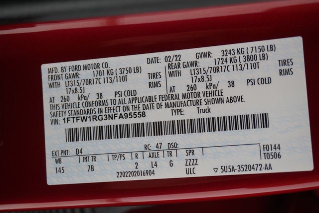 2022 Ford F-150 Raptor 4WD SuperCrew 5.5' Box - 22932226 - 28