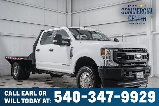 2022 Ford Super Duty F-350 DRW Cab-Chassis F350 CREW 4X4 * 6.7 POWERSTROKE * 9' FLATBED * LOW MILES - 22250564 - 0