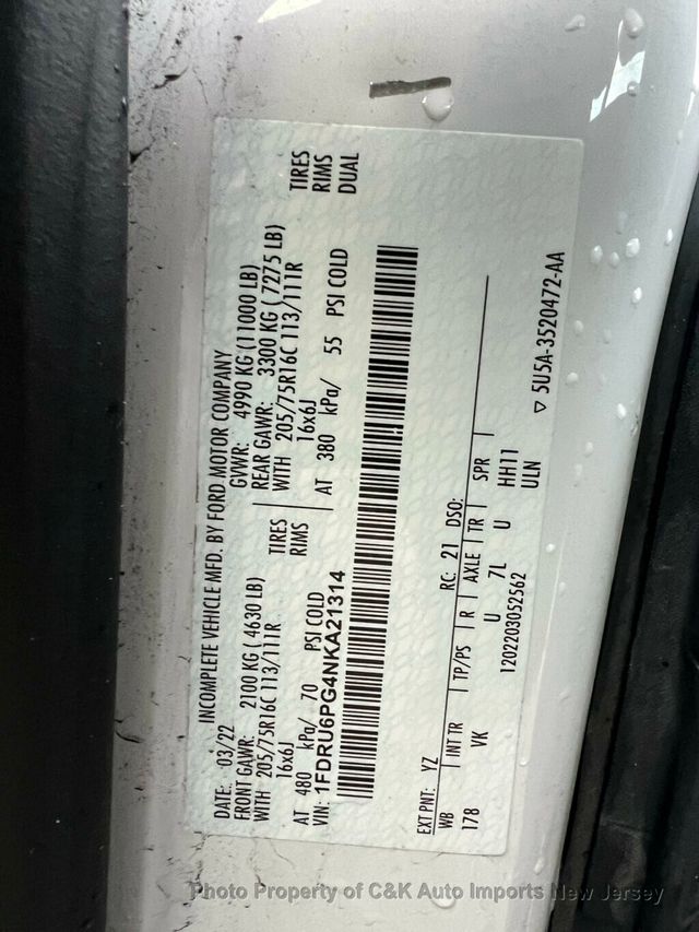 2022 Ford Transit Cutaway T-350 RWD DRW 178" WB 11000 GVWR,BOX BODY,REAR VIDEO, - 22934907 - 47