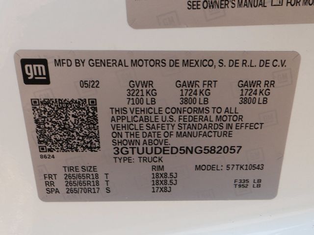 2022 GMC Sierra 1500 4WD Crew Cab 147" SLT - 23087007 - 57