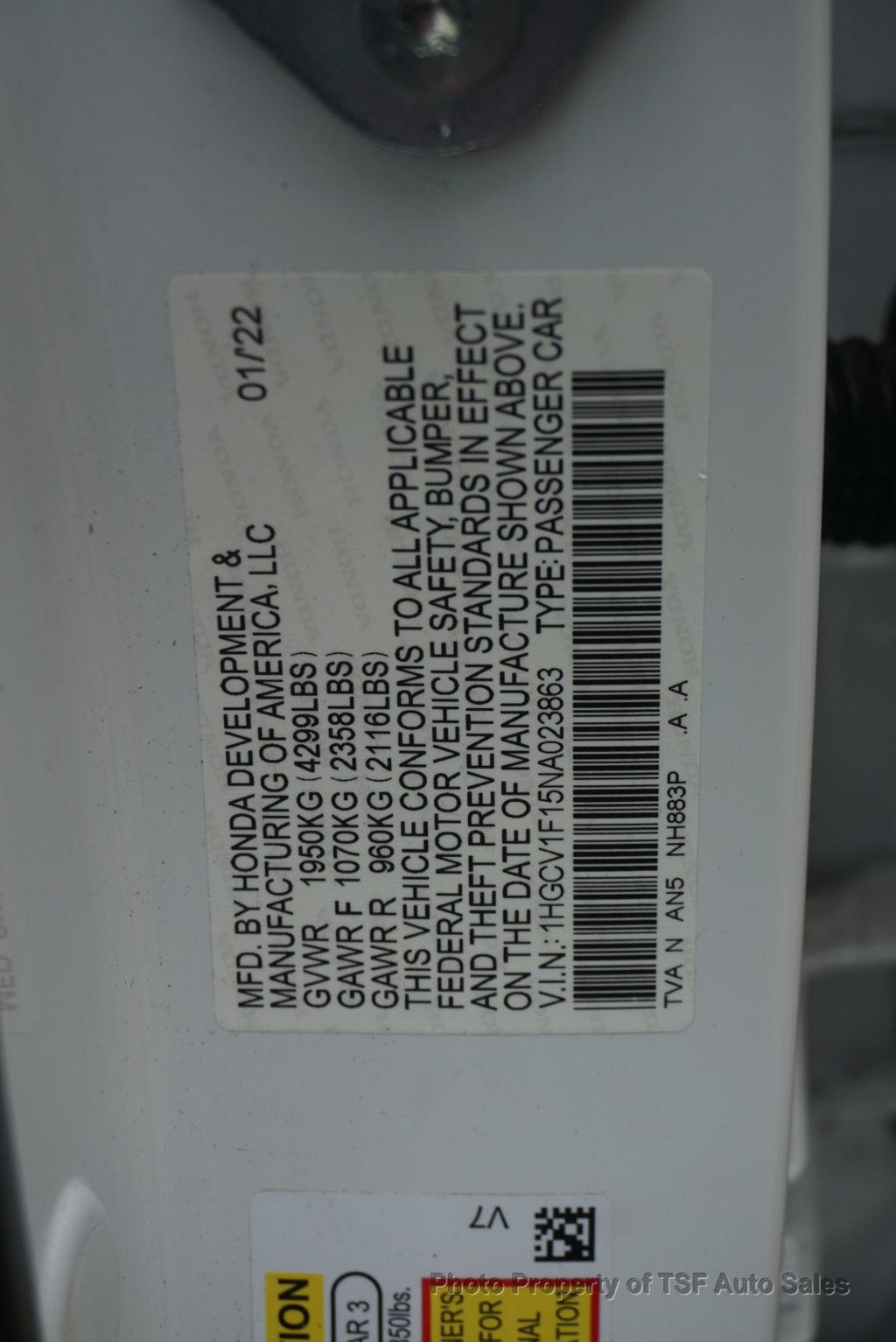 2022 Honda Accord Sedan LX 1.5T CVT - 23051058 - 38