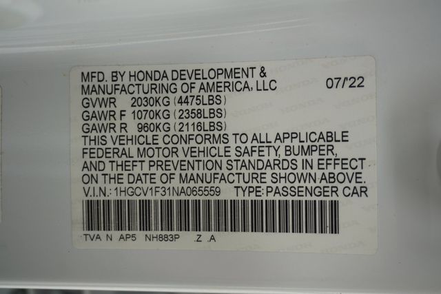 2022 Honda Accord Sedan Sport 1.5T CVT - 23021277 - 29