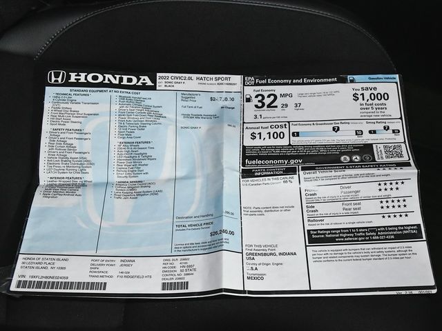 2022 Honda Civic Sport - 22937776 - 51