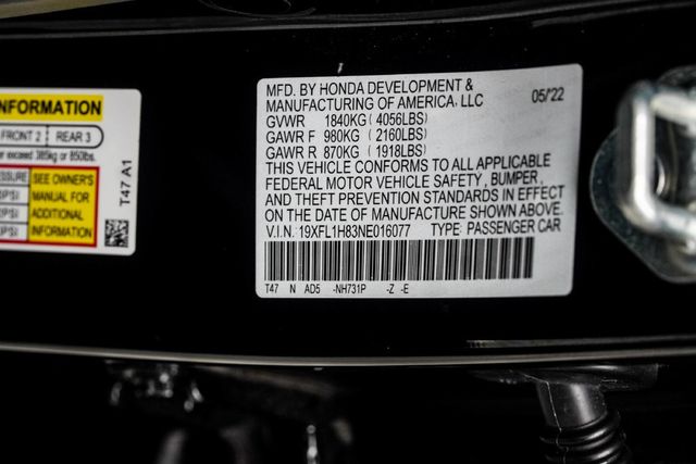 2022 Honda Civic Hatchback Sport Touring CVT - 23063556 - 48
