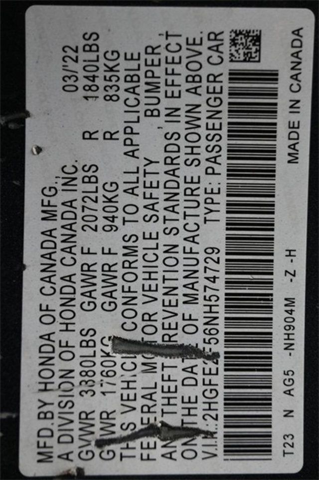 2022 Honda Civic Sedan Sport CVT - 22910912 - 3