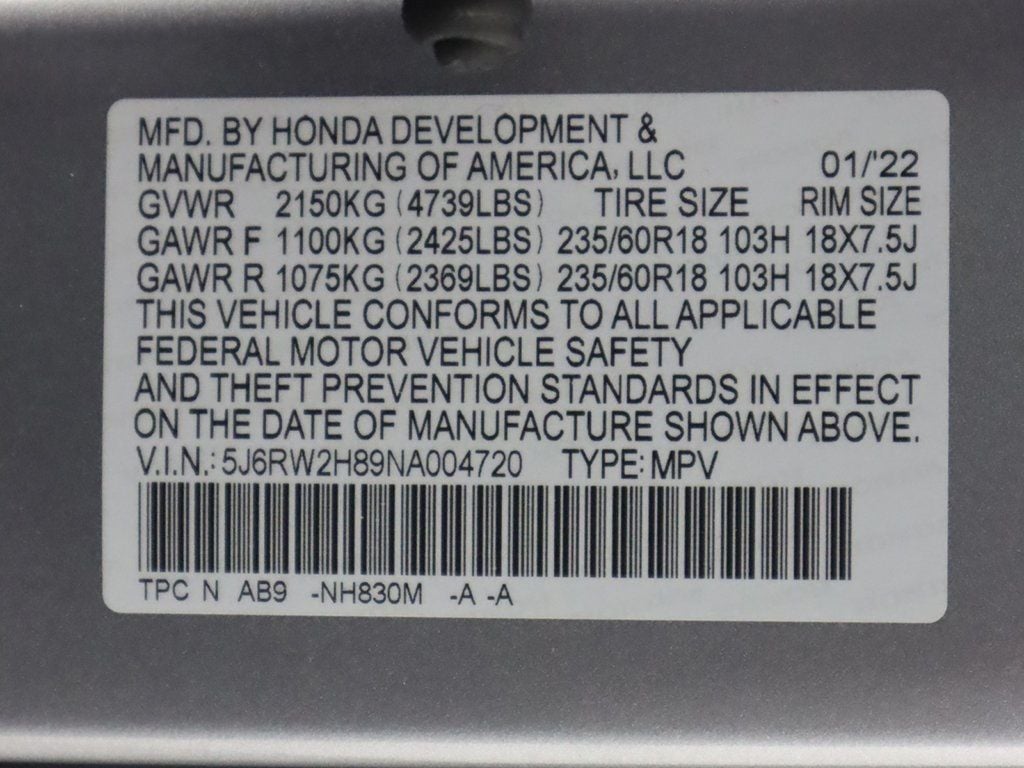 2022 Honda CR-V EX-L AWD - 22646798 - 54