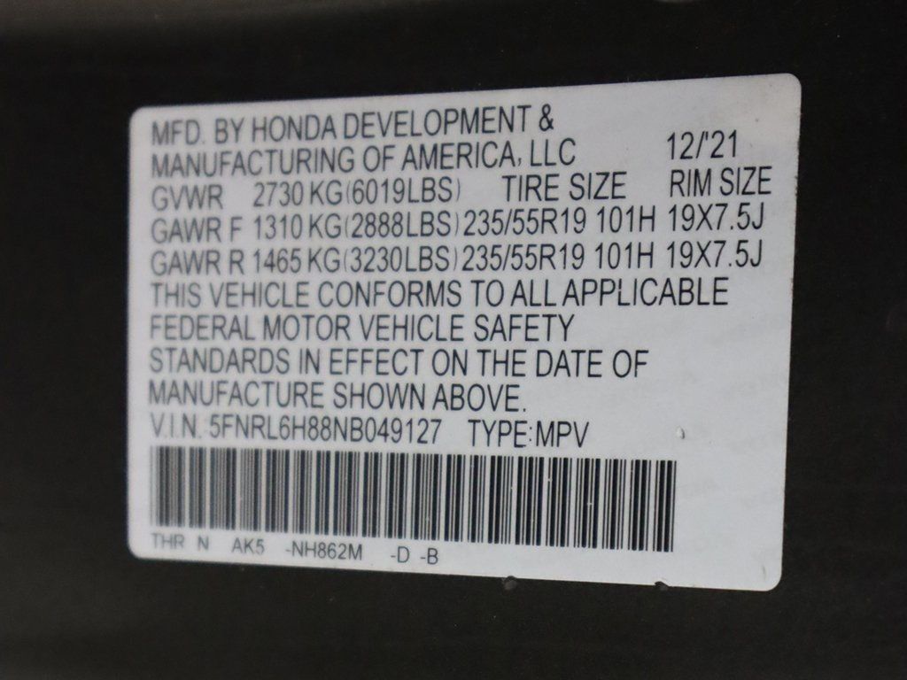 2022 Honda Odyssey Touring Automatic - 22754812 - 62