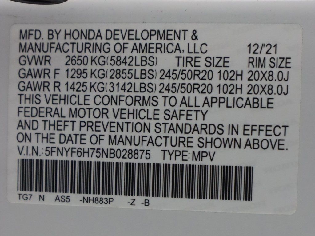 2022 Honda Pilot Black Edition AWD - 22754798 - 67