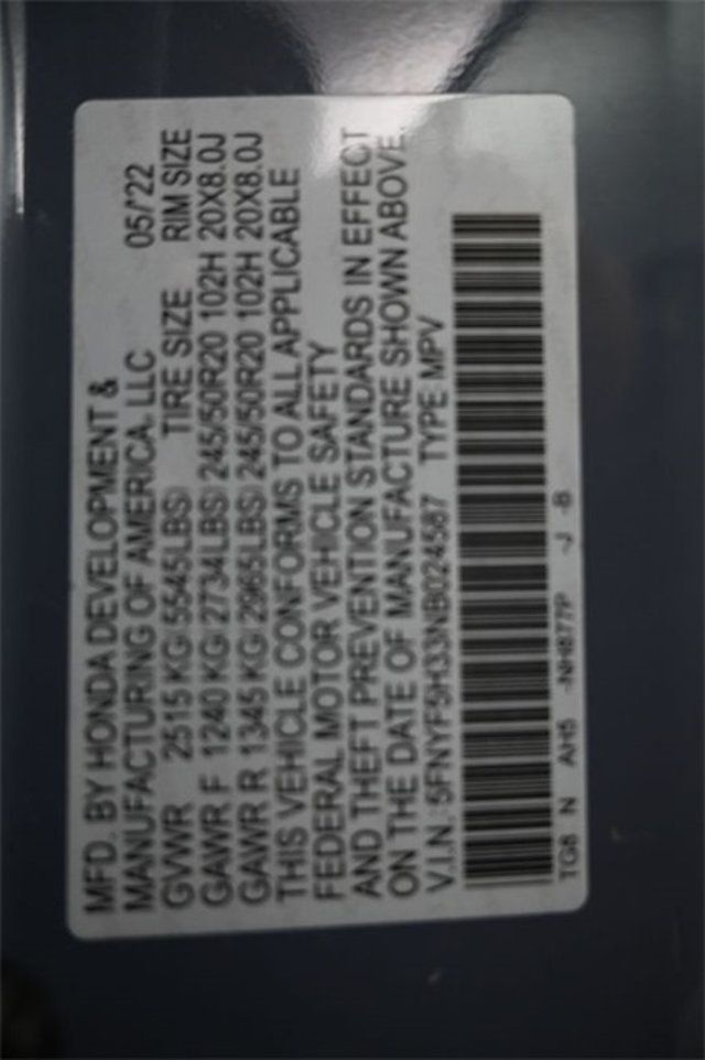 2022 Honda Pilot Sport 2WD - 22913743 - 3