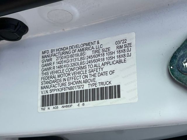 2022 Honda Ridgeline Black Edition AWD - 22888226 - 21