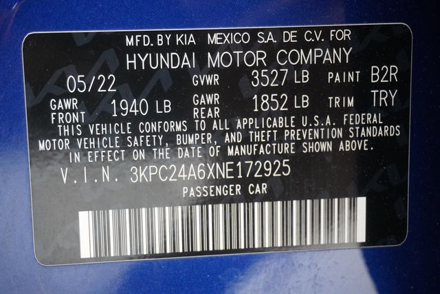 2022 Hyundai Accent SE Sedan IVT - 22997073 - 24