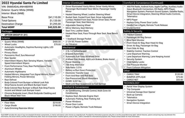 2022 Hyundai Santa Fe Limited AWD - 23003791 - 5