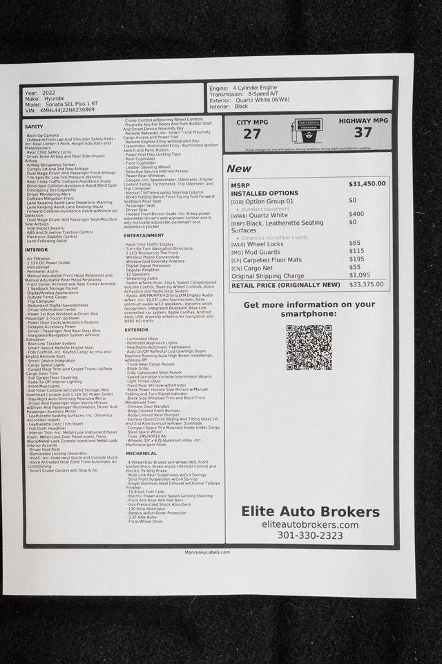 2022 Hyundai Sonata SEL Plus 1.6T - 22987149 - 44