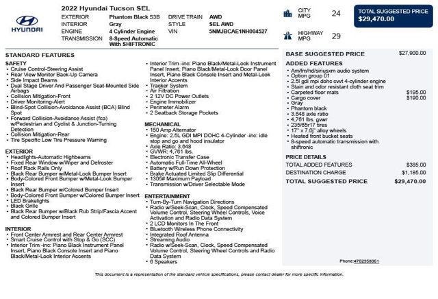 2022 Hyundai Tucson SEL AWD - 23007635 - 2