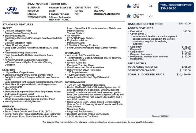 2022 Hyundai Tucson SEL AWD - 23081496 - 2