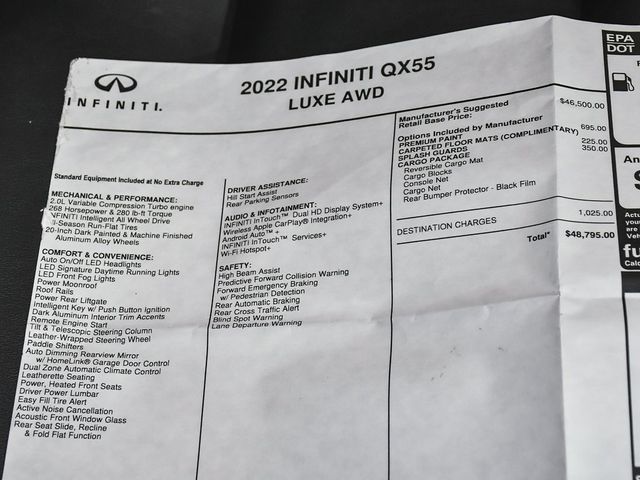 2022 INFINITI QX55 LUXE - 22951578 - 56