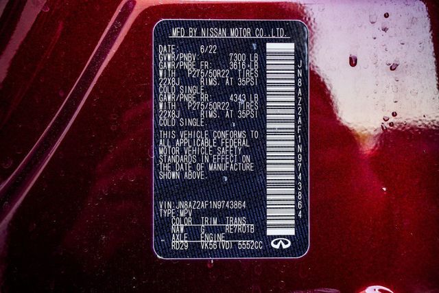 2022 INFINITI QX80 PREMIUM SELECT RWD - 22987651 - 42