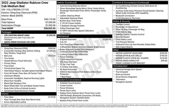 2022 Jeep Gladiator Rubicon 4x4 - 22954344 - 5