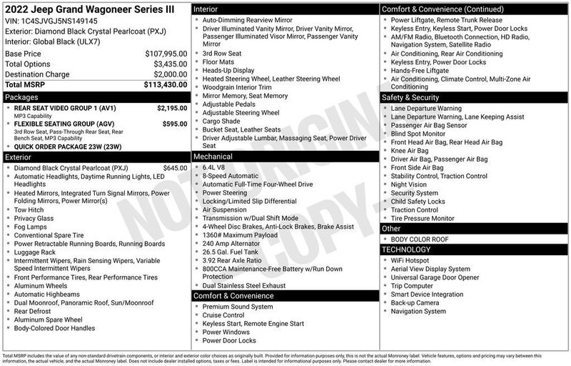 2022 Jeep Grand Wagoneer Series III 4x4 - 22950421 - 5