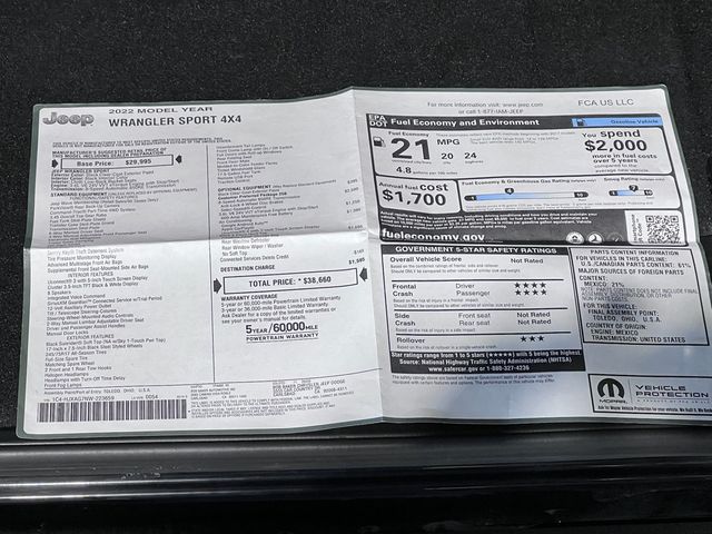 2022 Jeep Wrangler Sport S 4x4 - 22913081 - 34