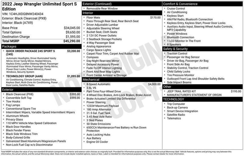 2022 Jeep Wrangler Unlimited Sport S 4x4 - 23051858 - 5