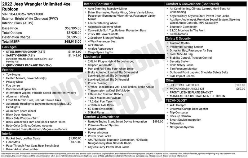 2022 Jeep Wrangler 4xe Unlimited Rubicon 4x4 - 22952138 - 5