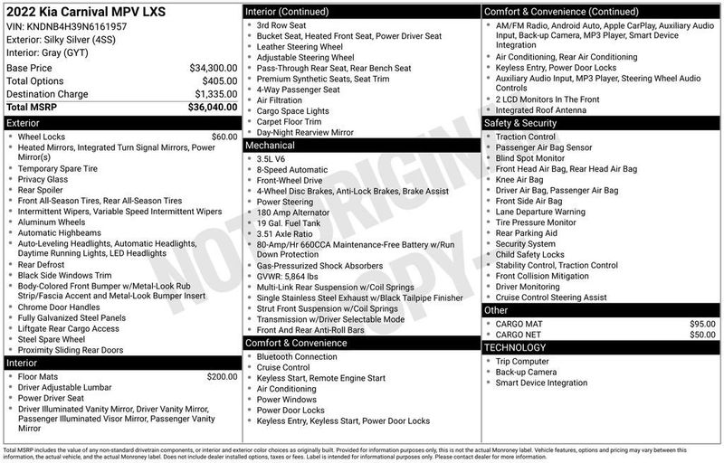 2022 Kia Carnival LXS FWD - 22991692 - 5