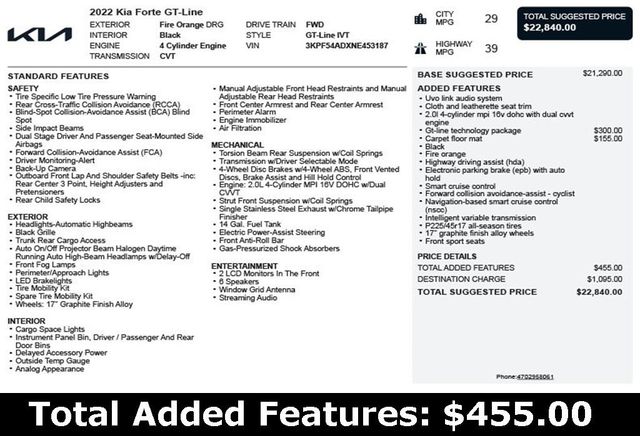2022 Kia Forte GT-Line IVT - 22966985 - 2