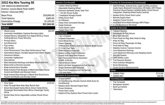 2022 Kia Niro Touring SE FWD - 22952148 - 5