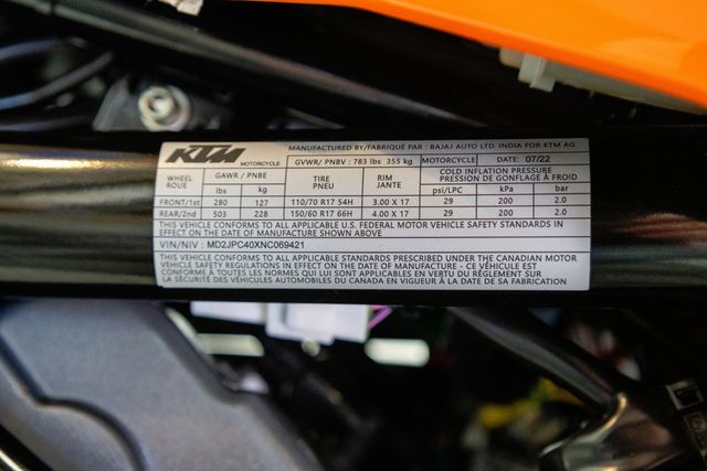 2022 KTM DUKE 200 ABS 1-OWNER LOW MILES!!! - 22995413 - 24