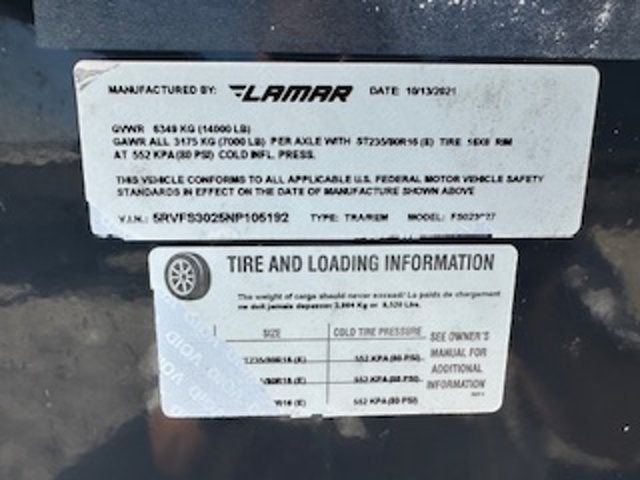 2022 LAMAR FS023027 30FT. TRAILER GOOSENECK TRAILER - 14K GVWR - 22954532 - 21
