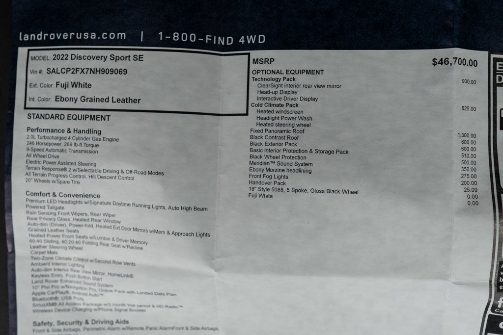 2022 Land Rover Discovery Sport SE 4WD - 22851644 - 52