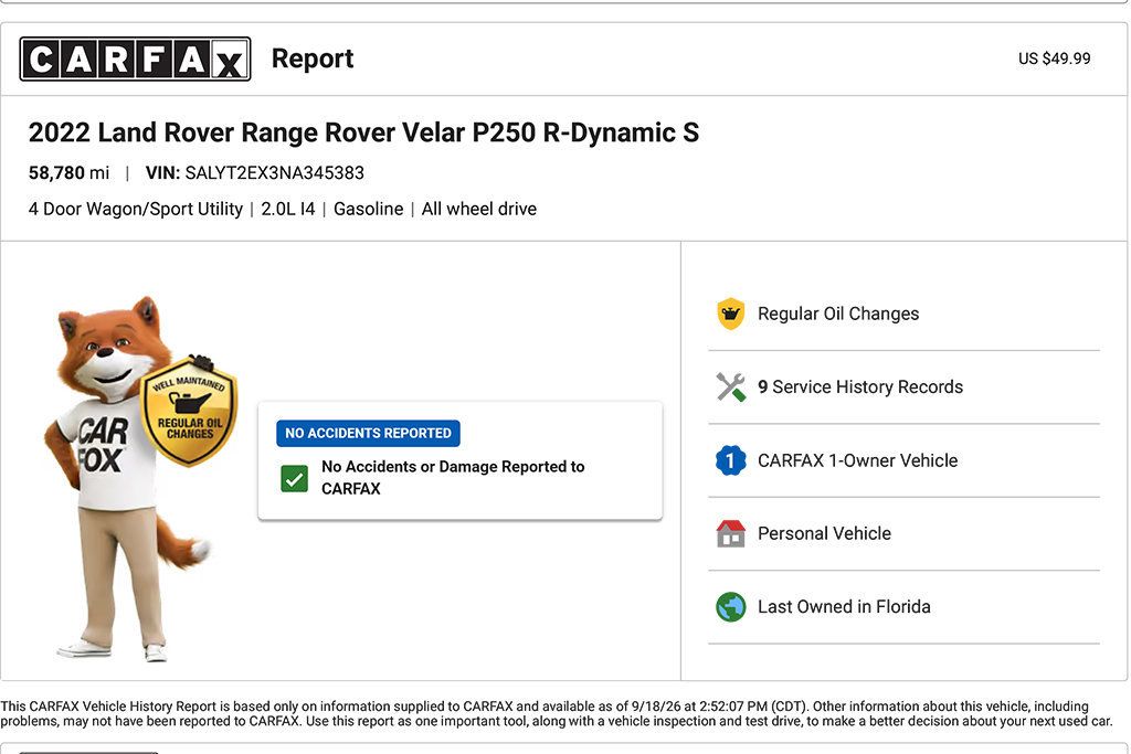2022 Land Rover Range Rover Velar P250 R-Dynamic S - 23084143 - 1
