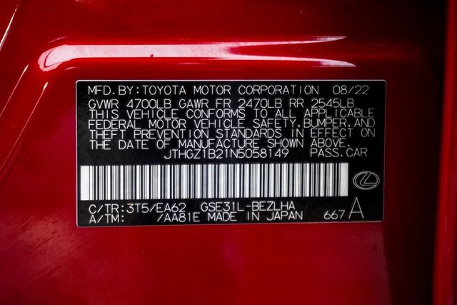 2022 Lexus IS IS 350 F SPORT RWD - 22935679 - 45