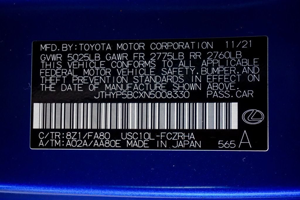 2022 Lexus RC F *RC F Track* *Fuji Speedway Edition* *Matte Blue* *Carbon Pack* - 23071032 - 17