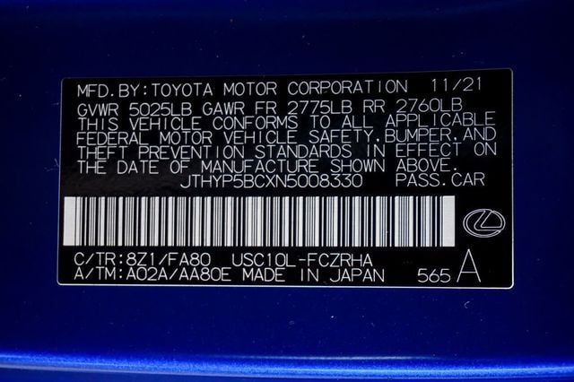 2022 Lexus RC F *RC F Track* *Fuji Speedway Edition* *Matte Blue* *Carbon Pack* - 23071032 - 17