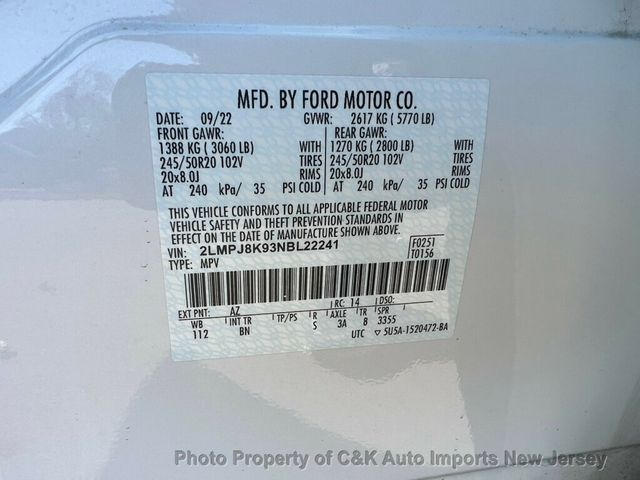 2022 Lincoln Nautilus Reserve AWD,20'' WHEELS,VISTA ROOF,NAV,BLIND SPOT - 22969747 - 50