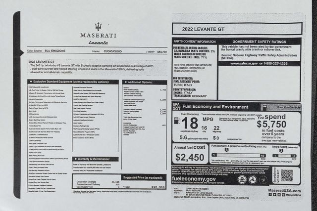 2022 Maserati Levante GT 3.0L - 22966745 - 47