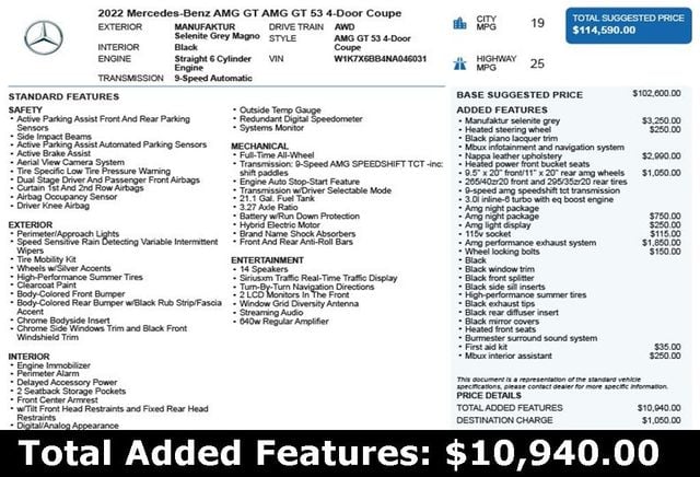 2022 Mercedes-Benz AMG GT AMG GT 53 4-Door Coupe - 22981994 - 2