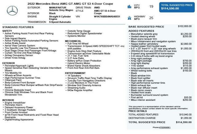2022 Mercedes-Benz AMG GT AMG GT 53 4-Door Coupe - 23005306 - 2