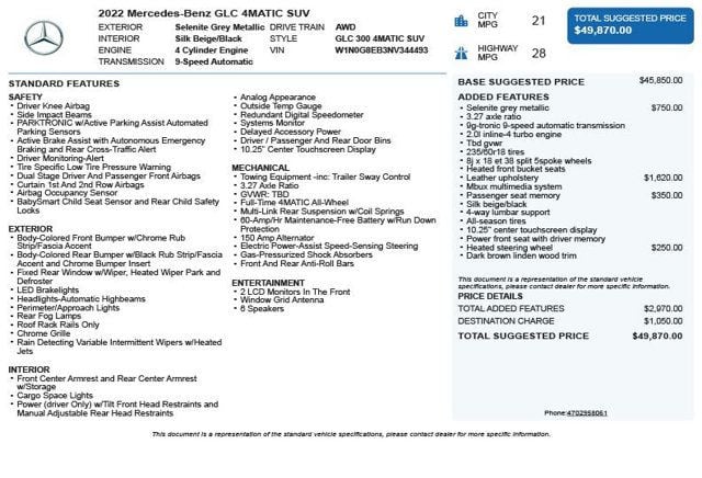 2022 Mercedes-Benz GLC GLC 300 4MATIC SUV - 22991917 - 2