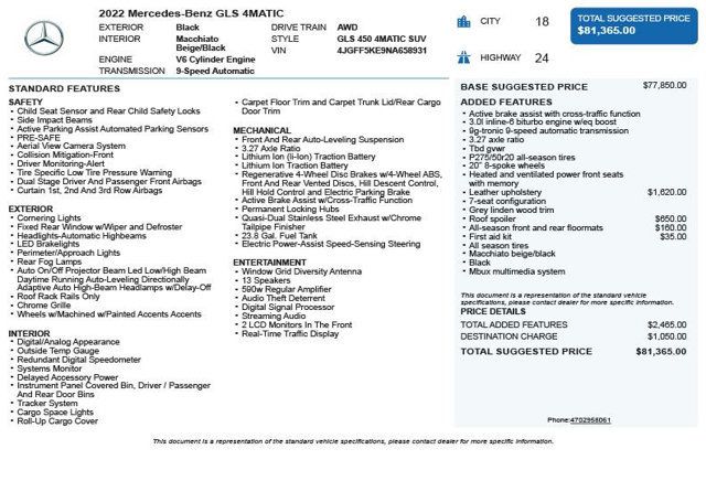 2022 Mercedes-Benz GLS GLS 450 4MATIC SUV - 22991893 - 2