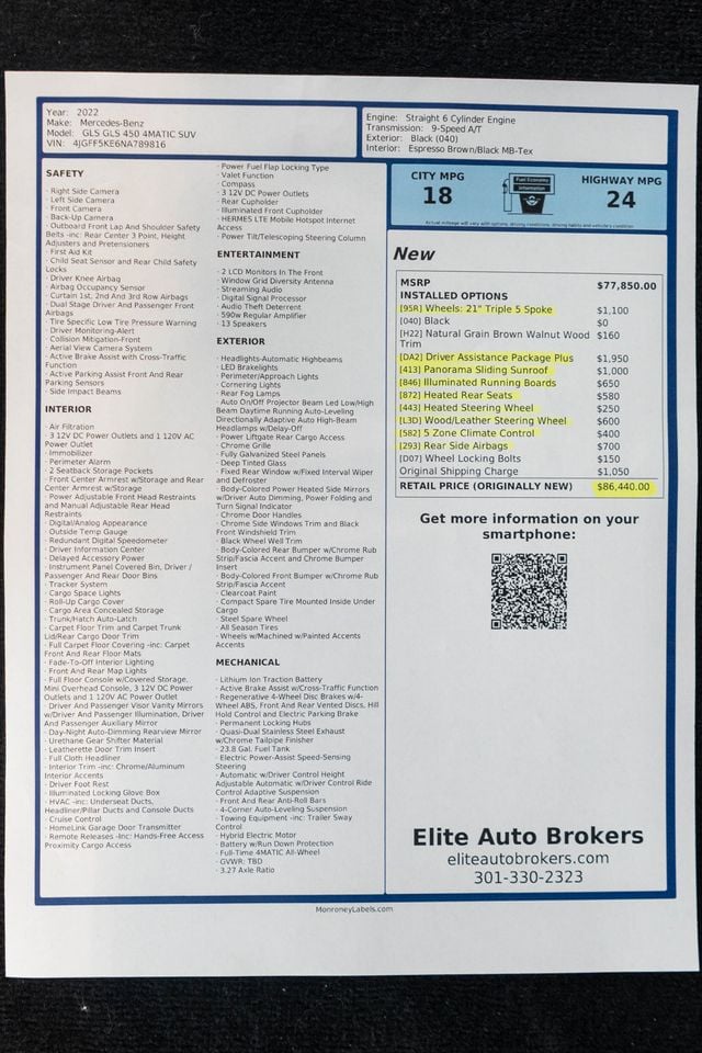 2022 Mercedes-Benz GLS GLS 450 4MATIC SUV - 22935168 - 56